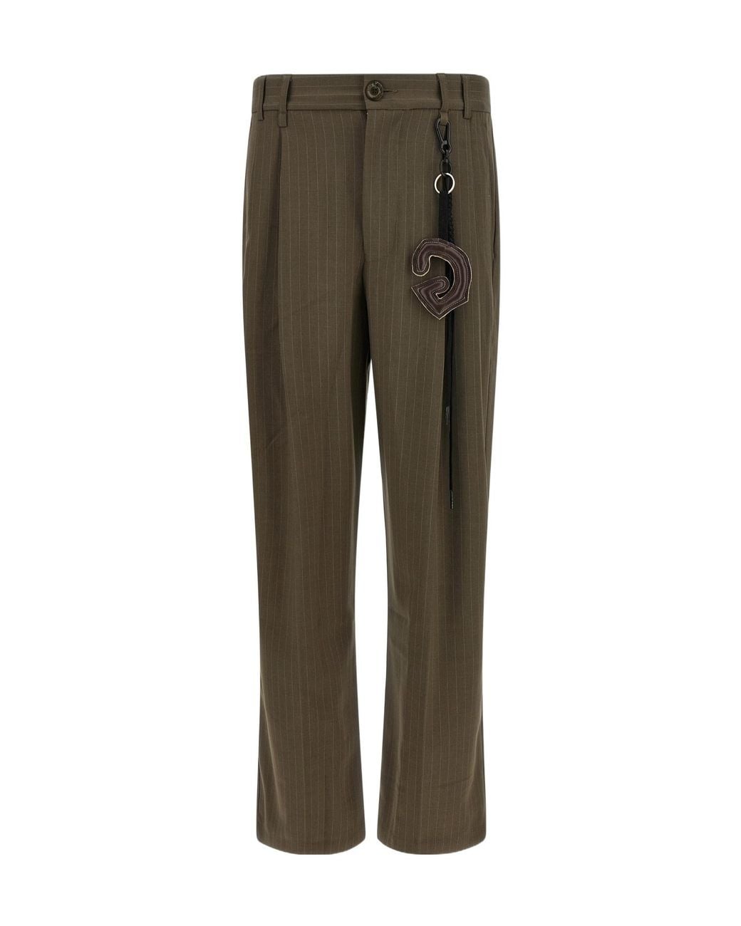 Song For The Mute Green Pinstripe Wide-Leg Pants for men