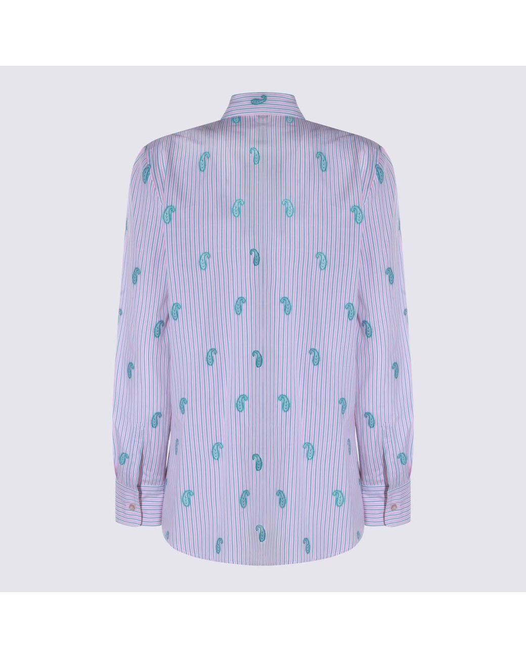 Etro Purple Striped Paisley Shirt