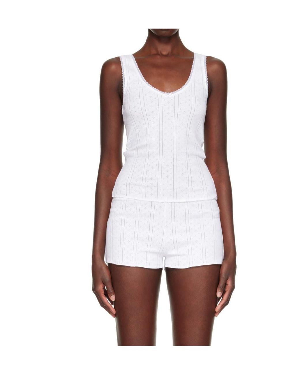 Cou Cou White The Scoop Tank Top