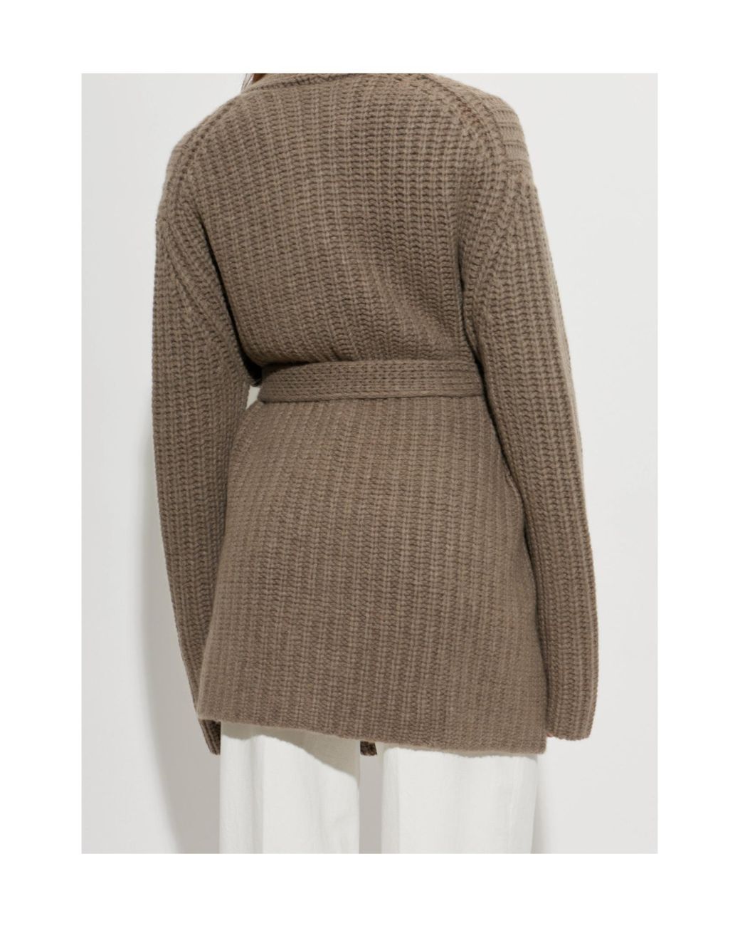 Lisa Yang Brown Jacqueline Belted Knit Cardigan