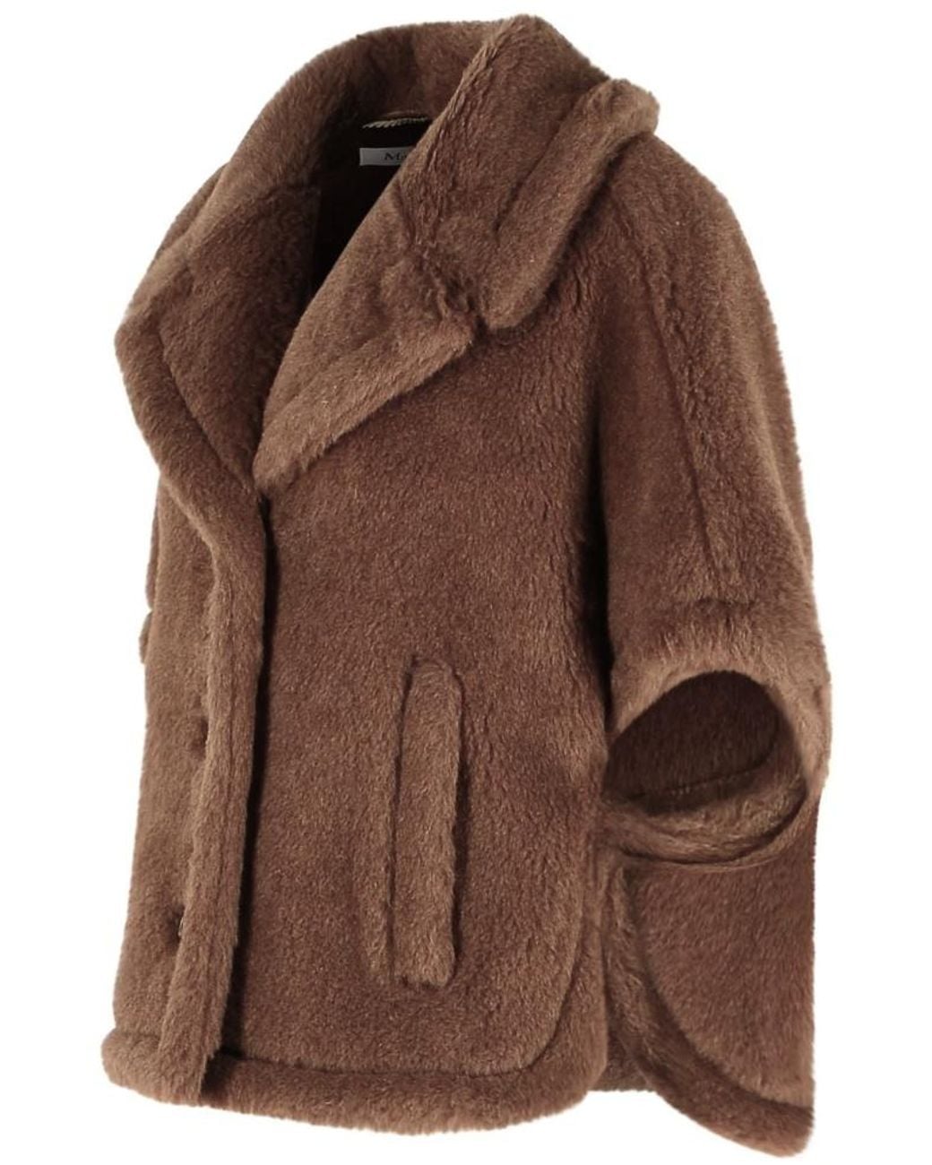 Max Mara Brown Corvino4 Button-Up Short-Sleeved Coat