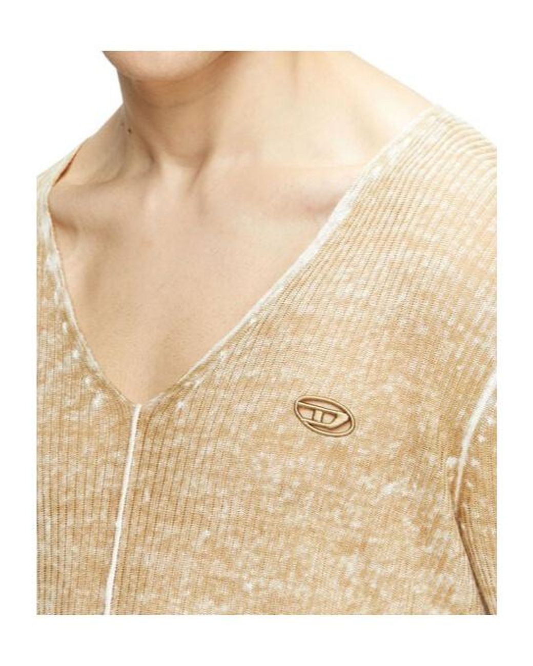 DIESEL White K-Robbel Cut-Out Logo Sweater