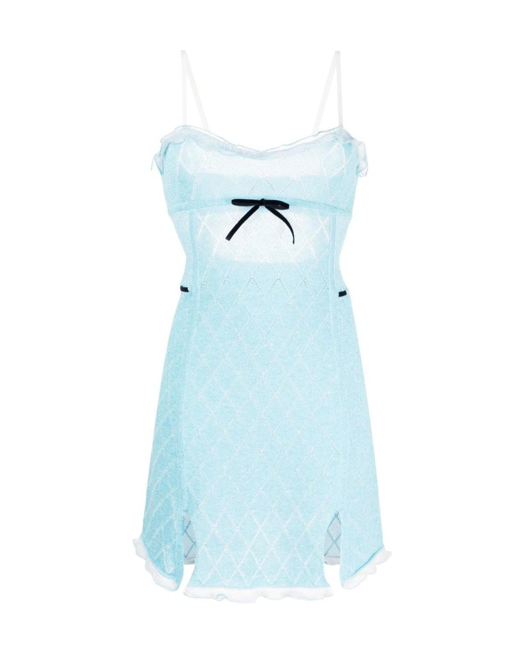 Cormio Blue Bora Bow Detailed Mini Dress