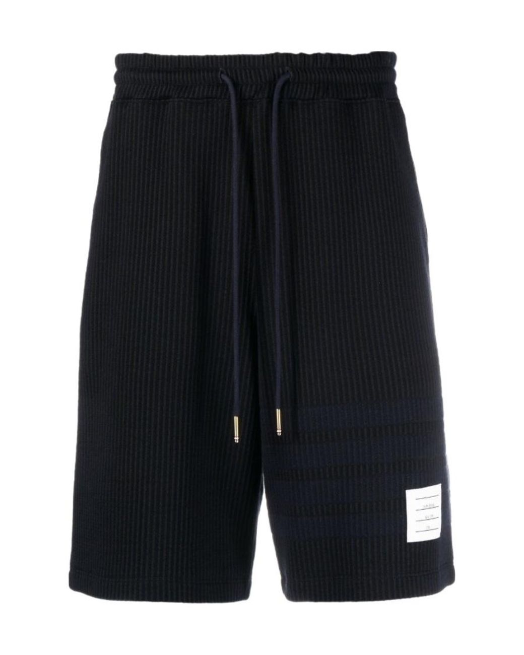 Thom Browne Black 4-Bar Stripe Track Shorts for men