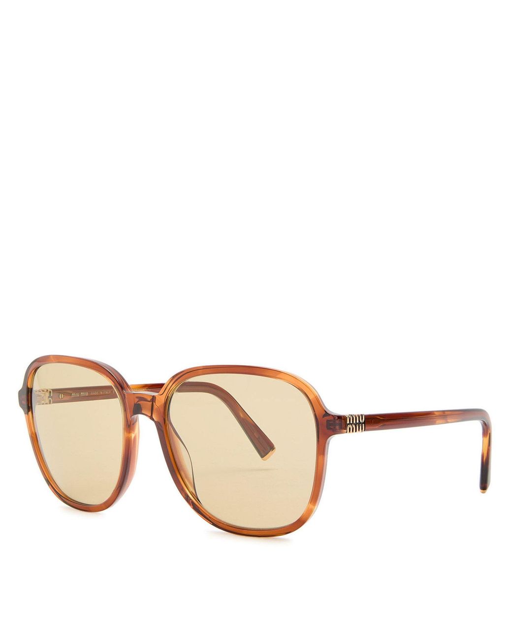Miu Miu Metallic Square And Round Frame Sunglasses