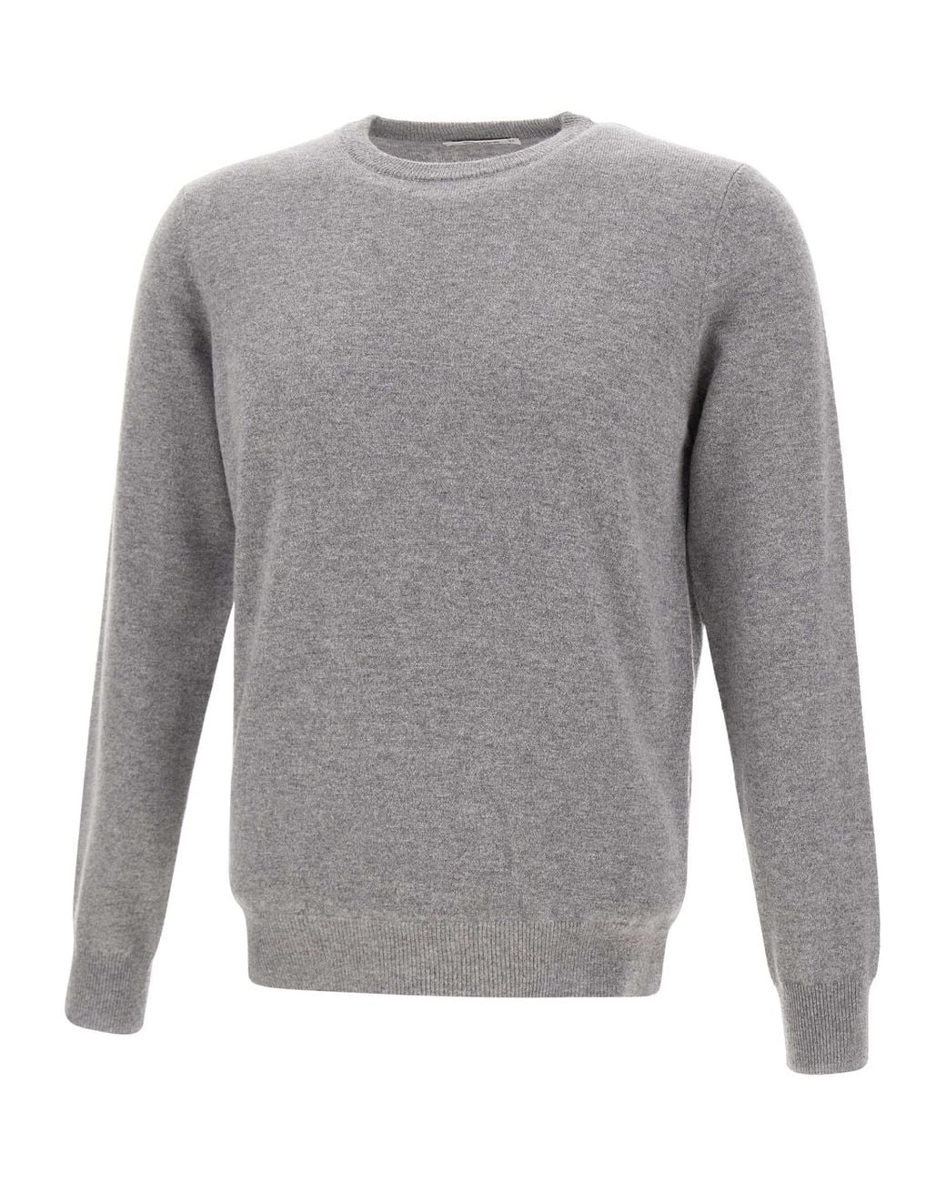 Kangra Cashmere Gray Kangra Crewneck Pullover for men