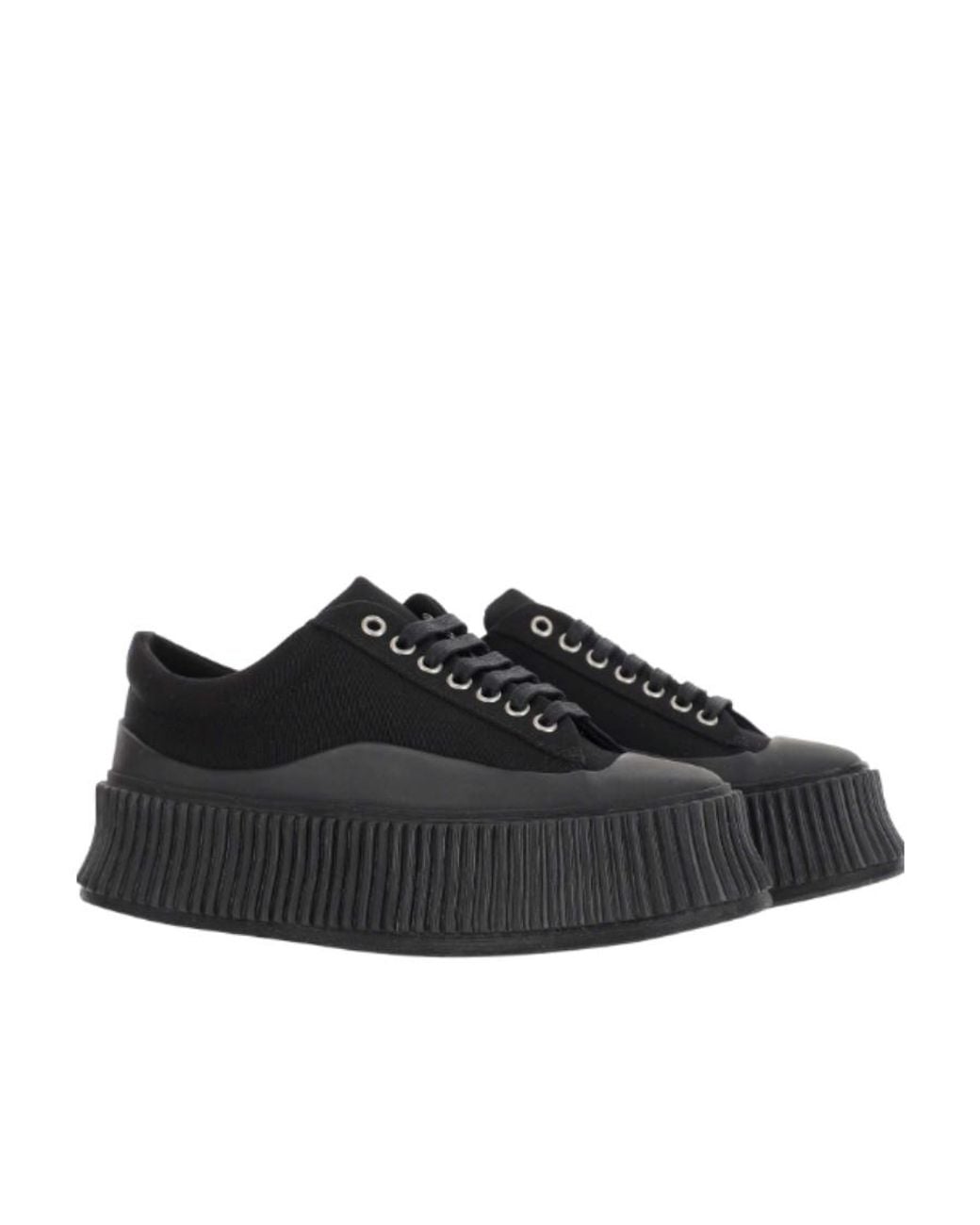Jil Sander Black Round-Toe Low-Top Sneakers