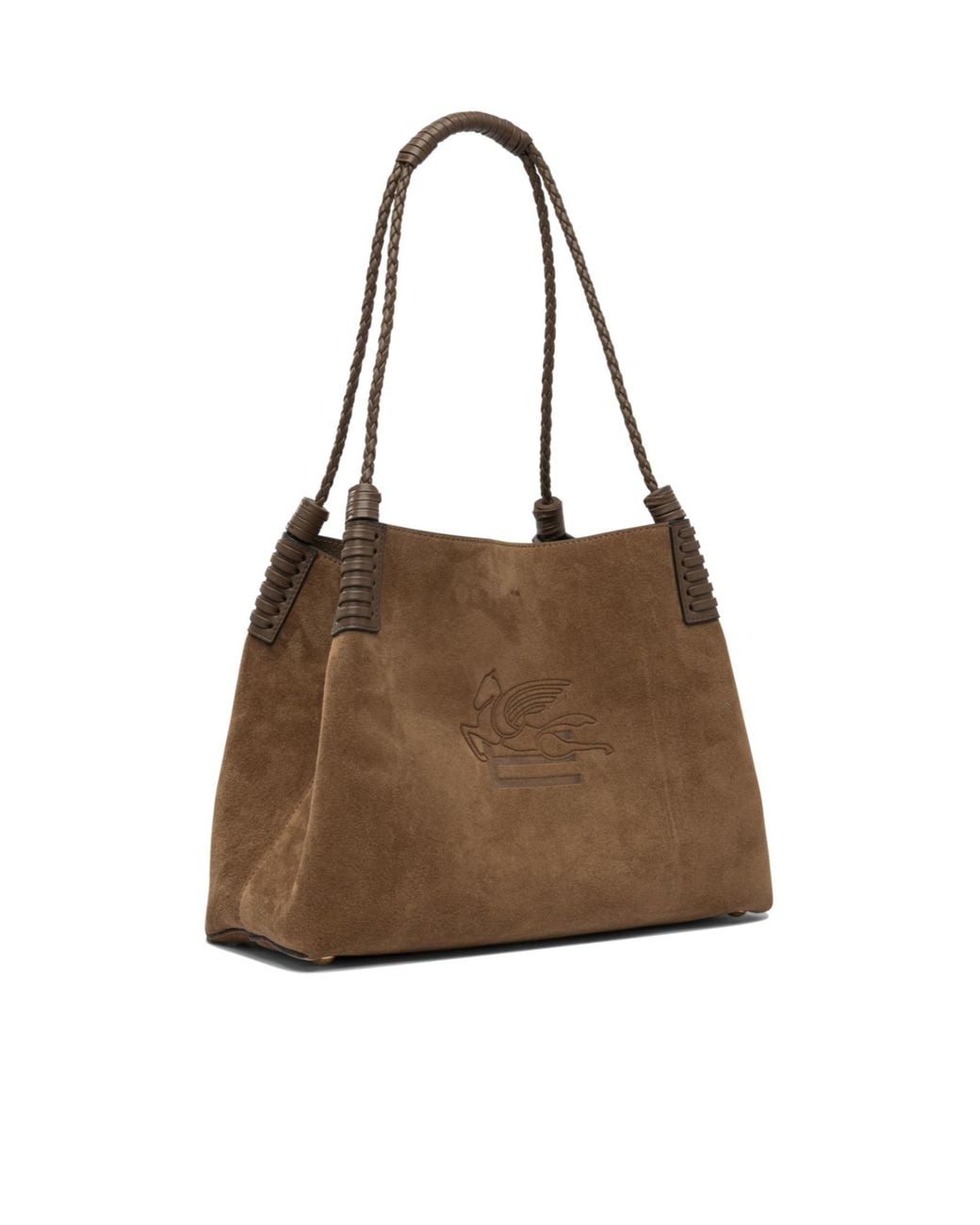 Etro Brown Libra Logo Detailed Tote Bag