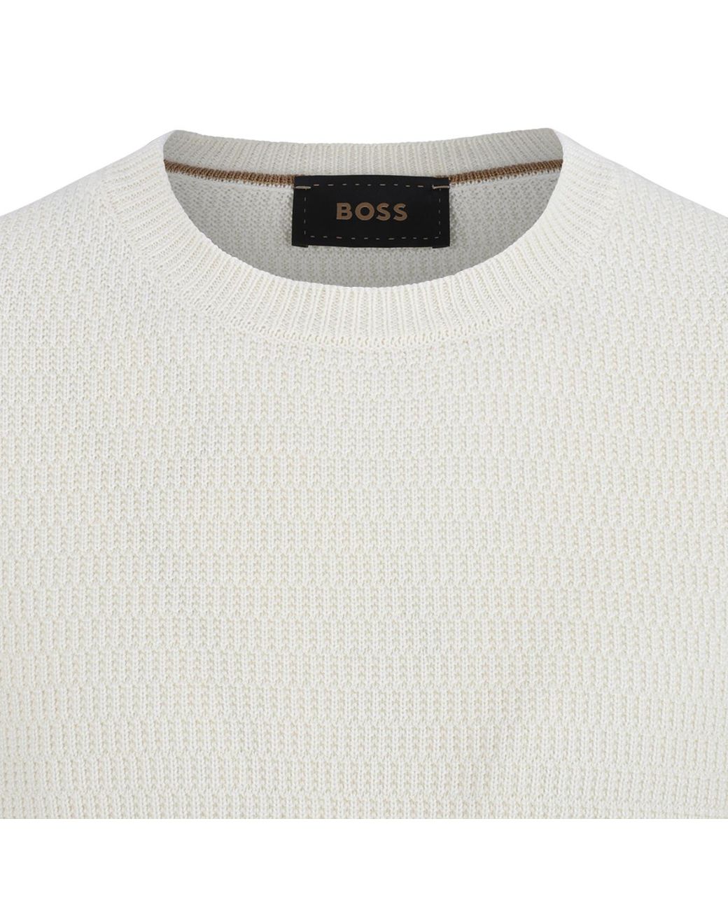 Boss White Long Sleeve Sweater for men