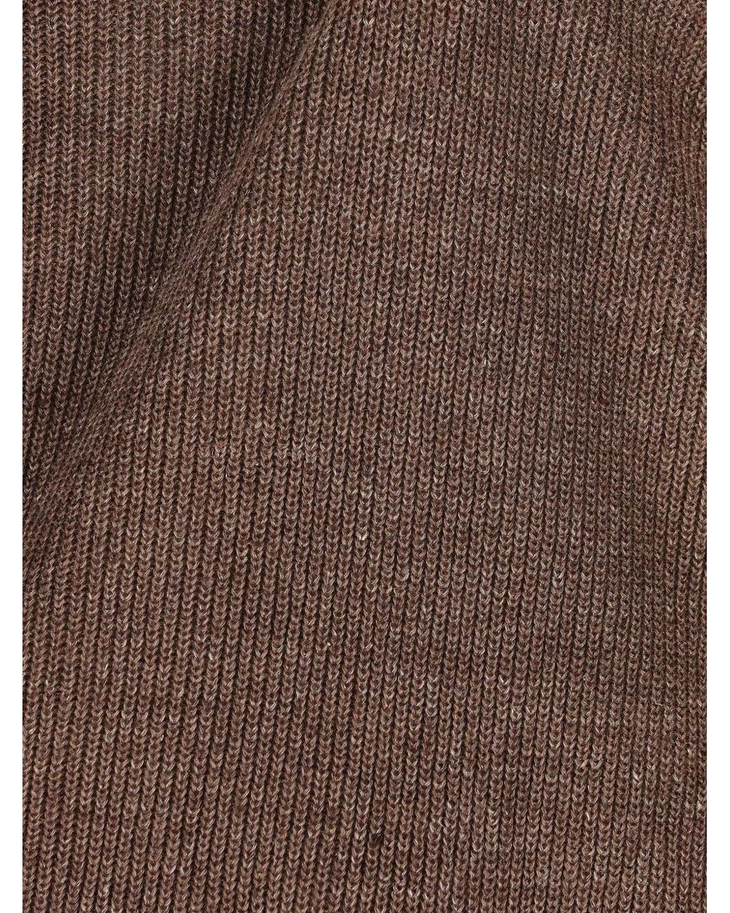 Brunello Cucinelli Brown Button-Placket Sweater for men