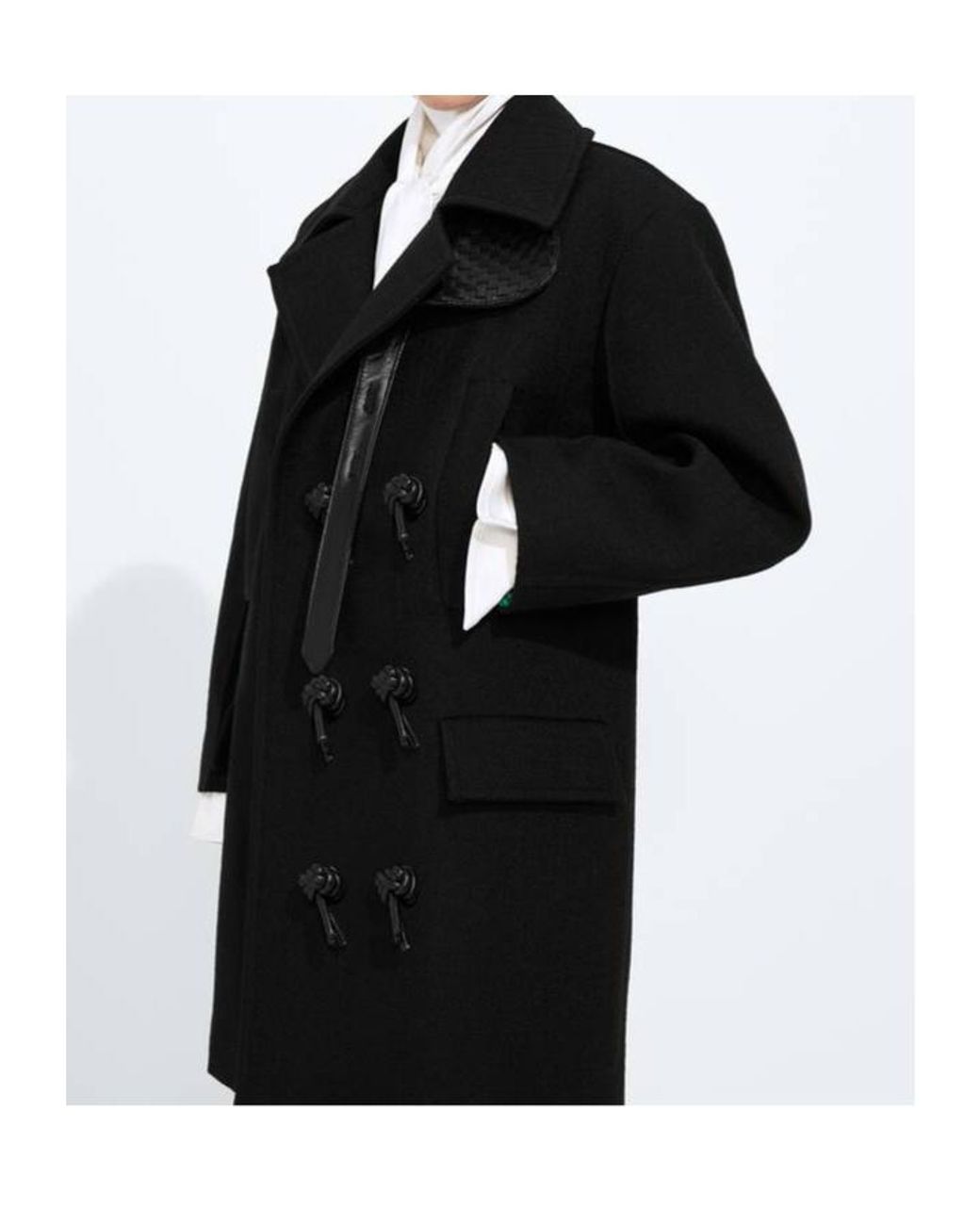 Bottega Veneta Black Wool And Mohair Gabardine Coat