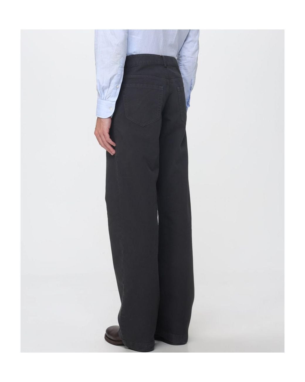Dries Van Noten Gray Wide-Leg Casual Pants for men