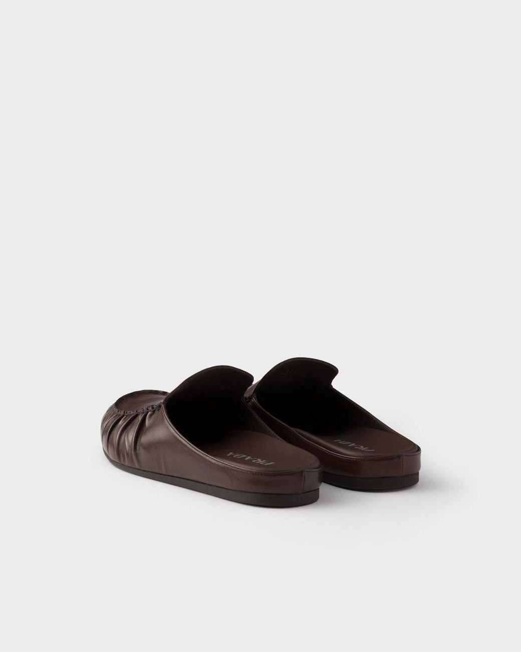 Prada Brown Leather Mules for men