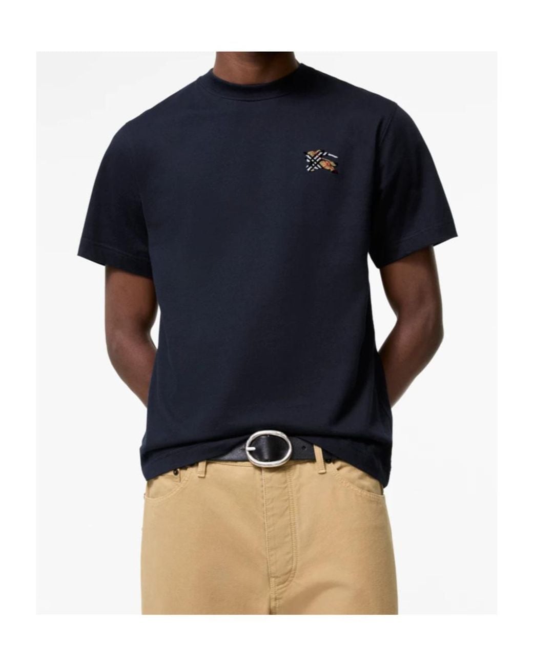 Burberry Black Logo Detailed Crewneck T-Shirt for men