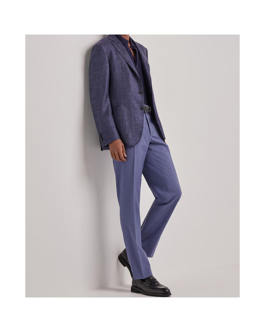 Canali Blue Single-Breasted Blazer for men