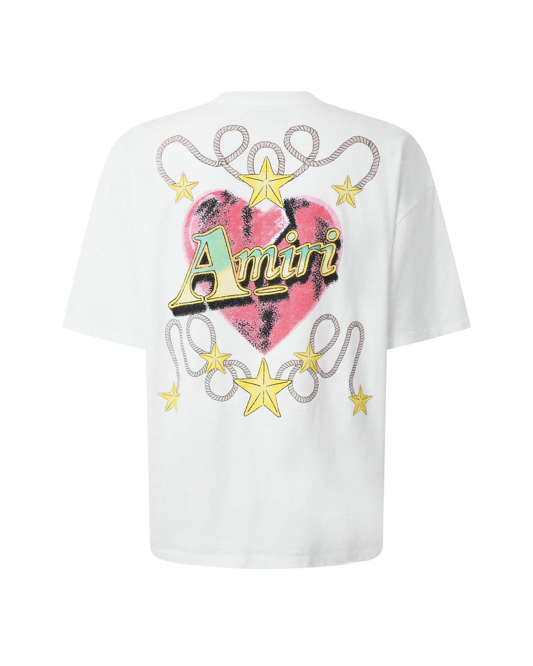 Amiri White Crew Neck Cotton T-Shirt for men