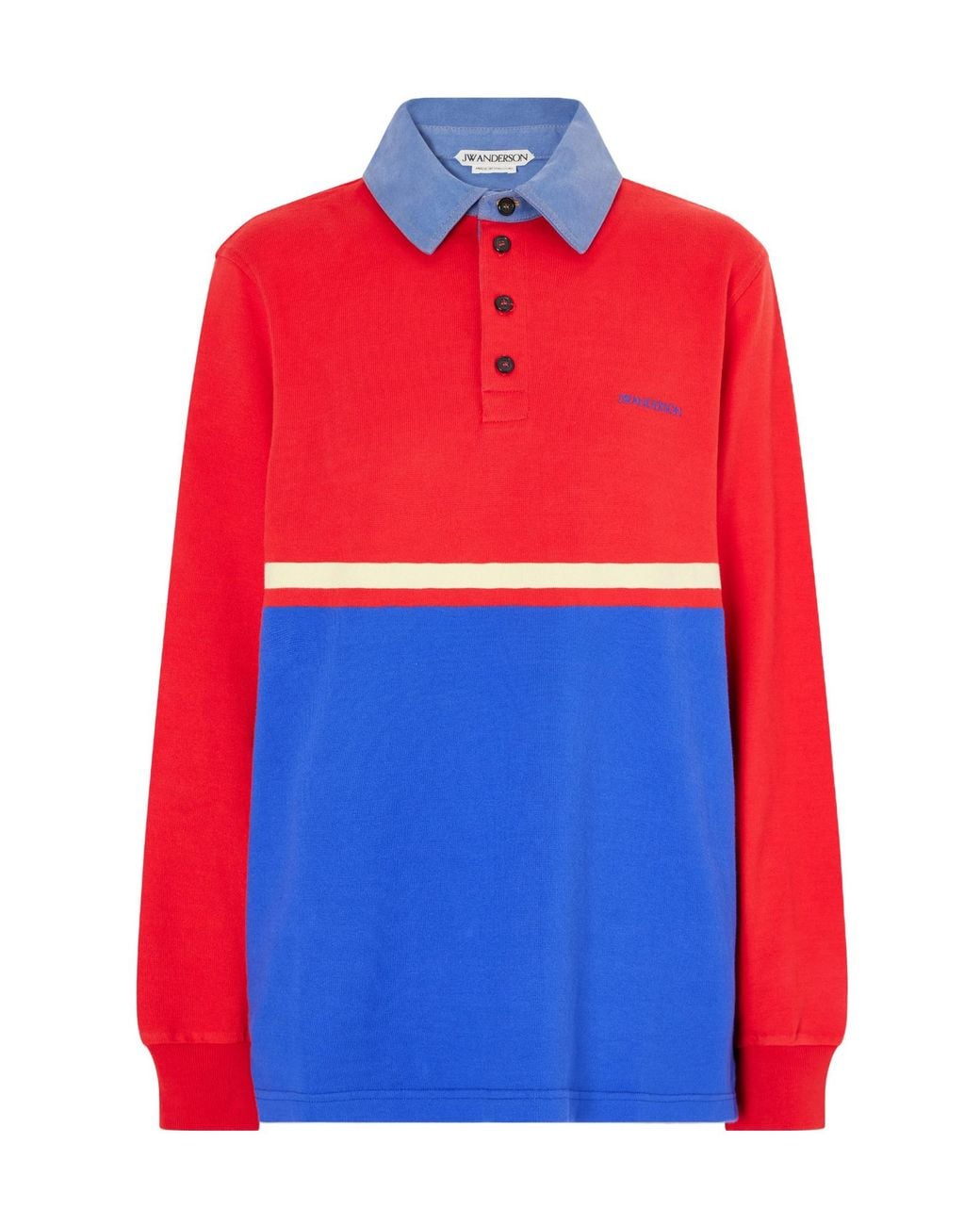 J.W. Anderson Embroidered Striped Cotton-Jersey Polo Shirt