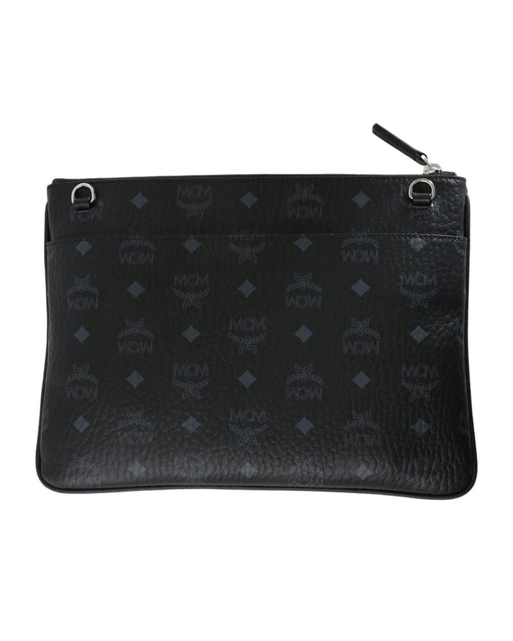 MCM Black Medium Logo-Print Pebbled Cross Body Bag for men