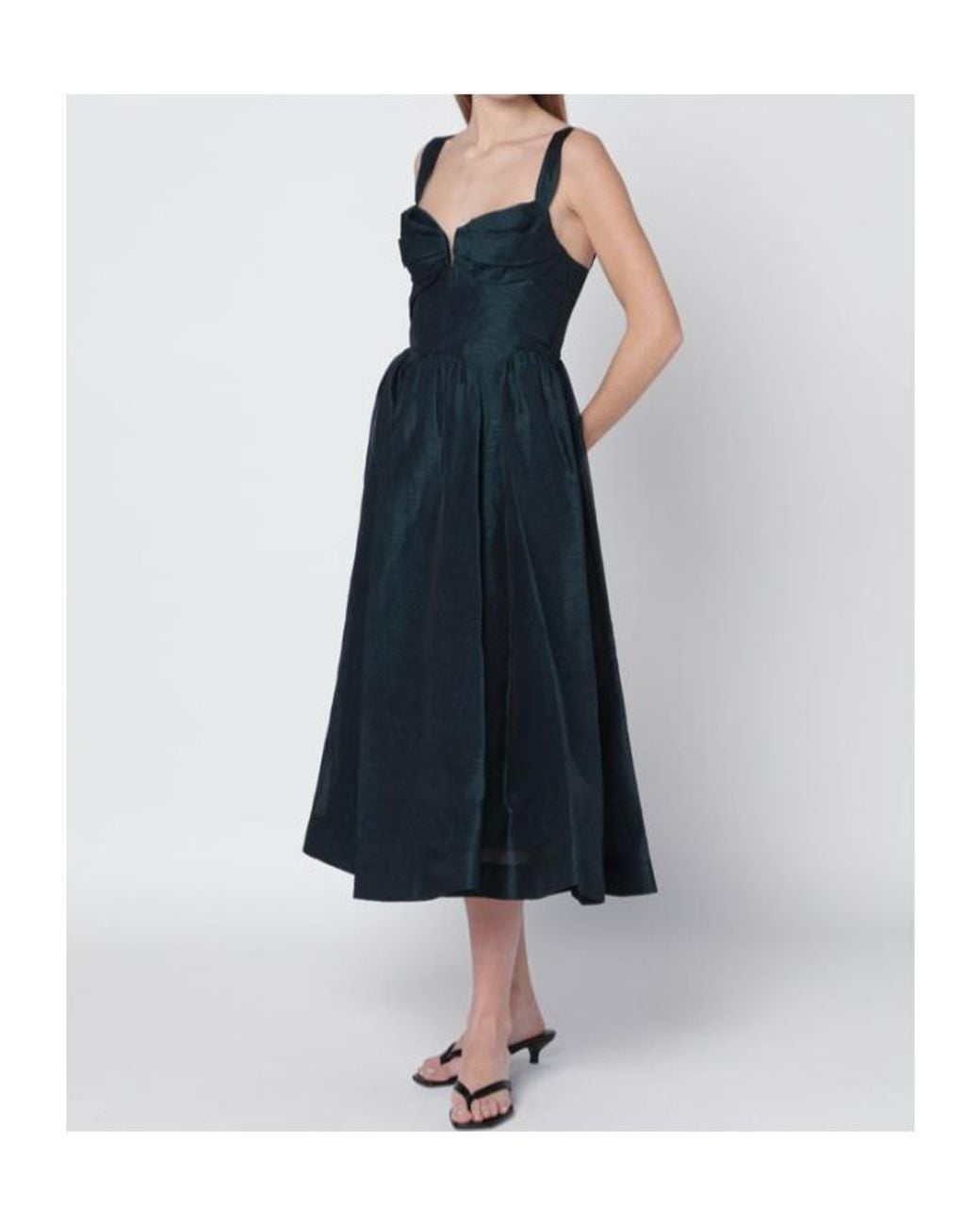 Zimmermann Blue Draped Midi Dress