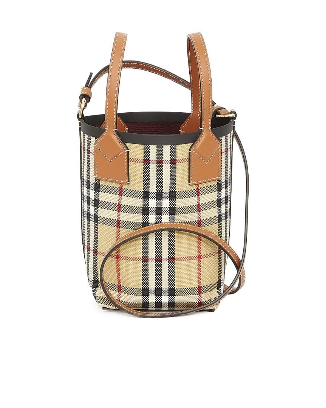 Burberry Multicolor London Checked Mini Tote Bag