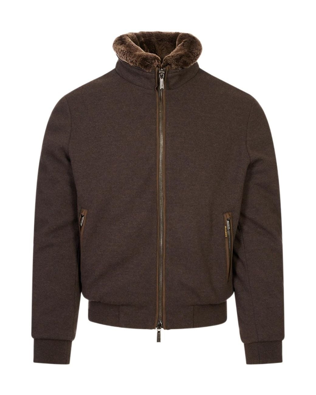 Moorer Brown Bellati-Mrw Zip-Up Jacket for men