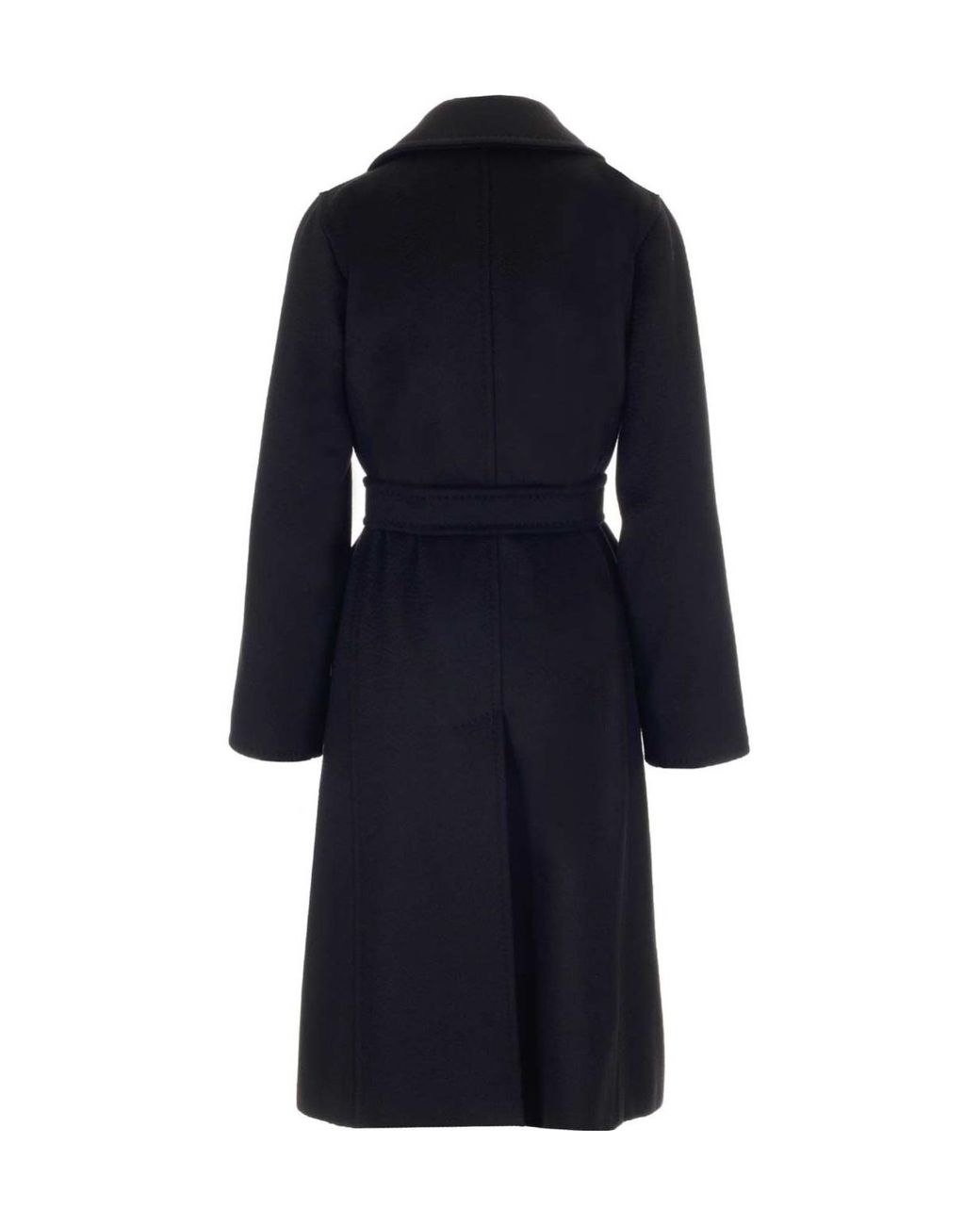 Max Mara Black Tie A Belt Overcoat