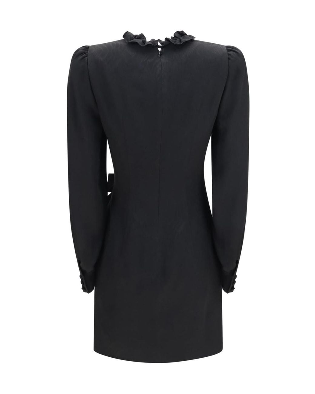 Alessandra Rich Black Ruffled Mini Dress