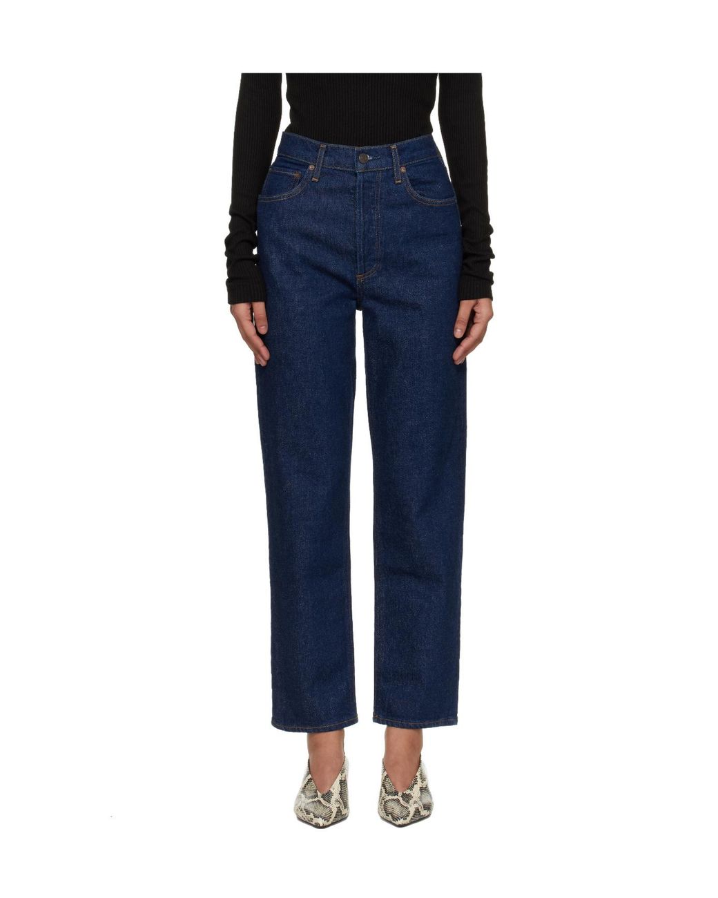 Agolde Blue 90's Pinch Waist Crop (Comfort Stretch)