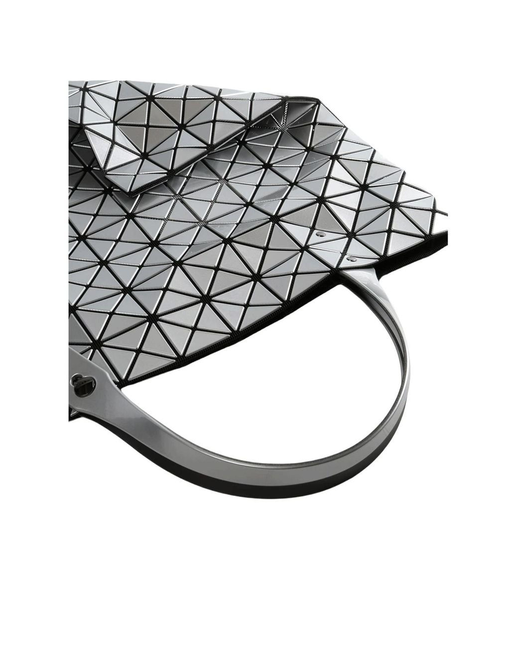 Issey Miyake Gray Geometric Patterned Top Handle Bag