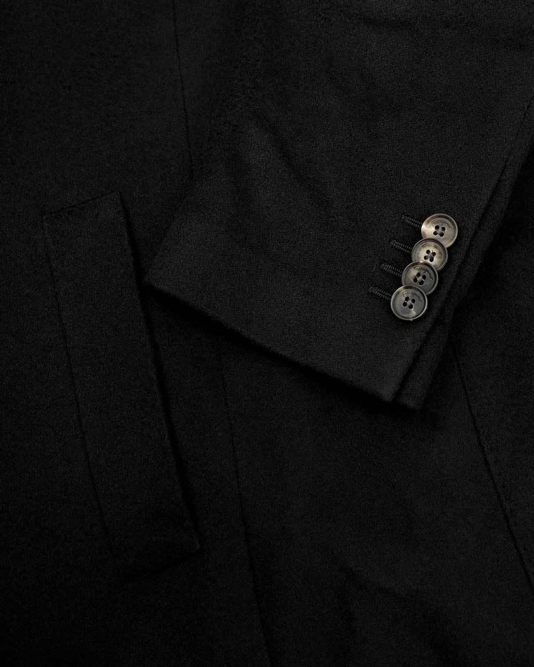 Ferragamo Black Notched Collar Buttoned Coat for men