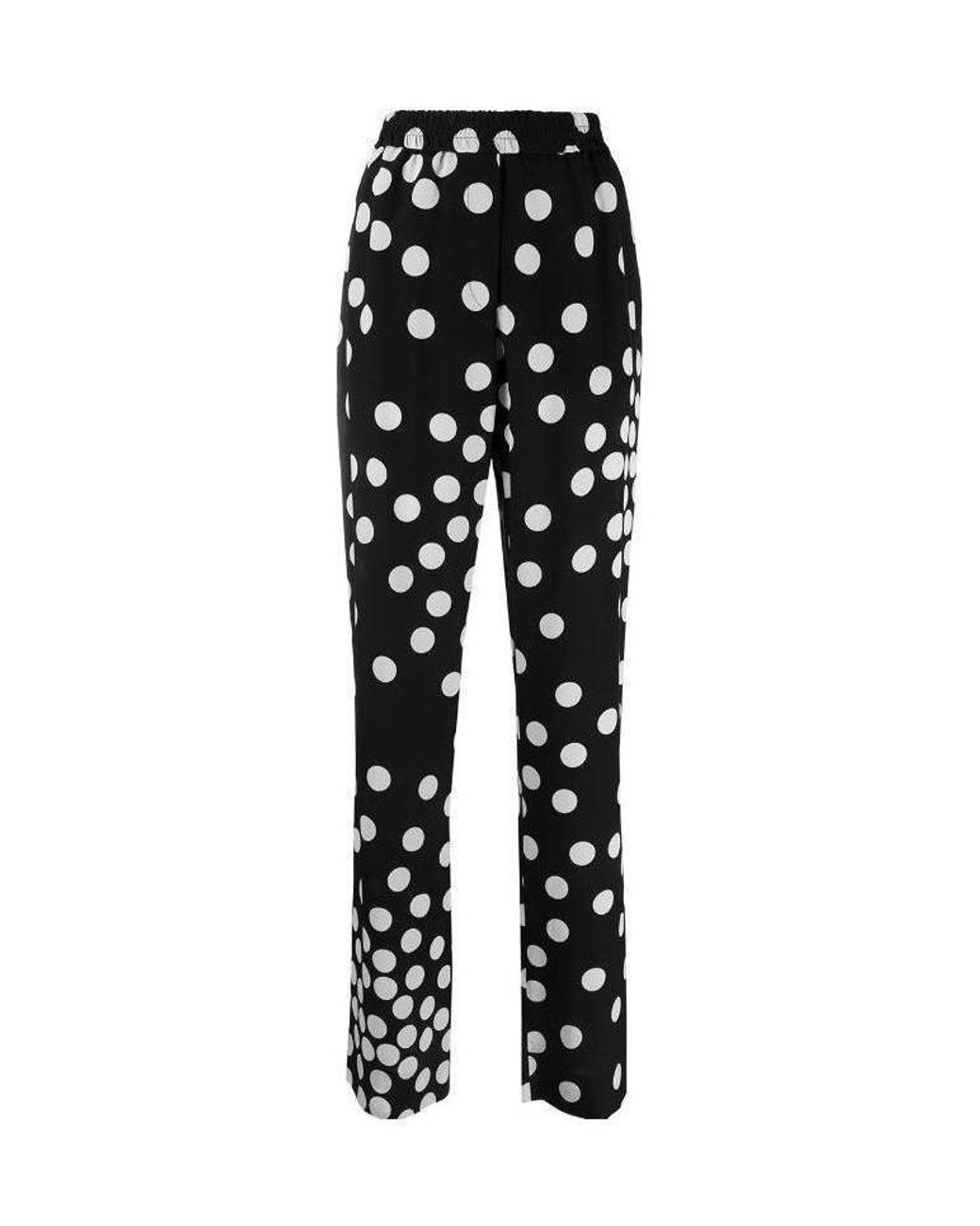 Valentino Black Polka-Dot Straight-Leg Trousers