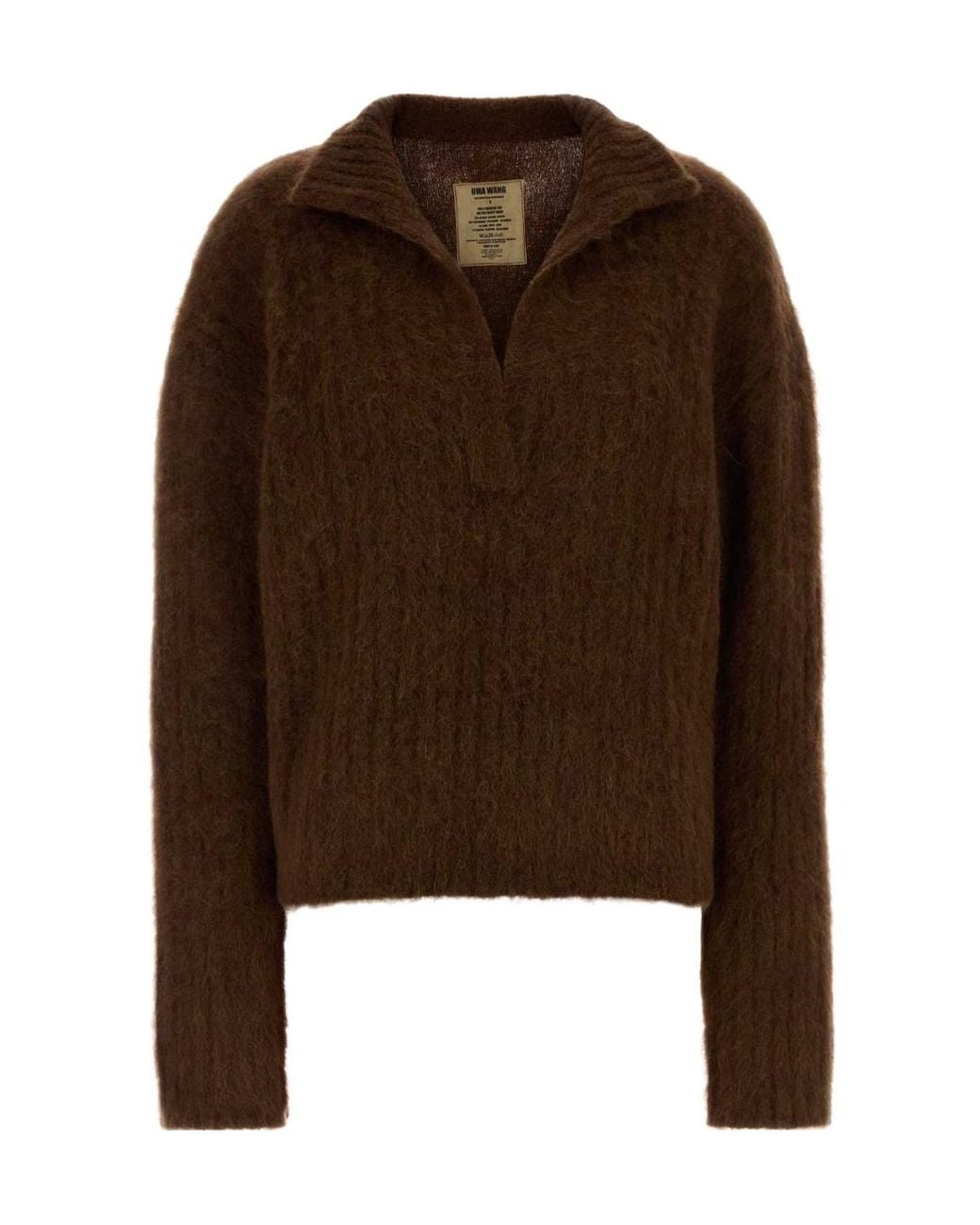 Uma Wang Brown Oversized Polo Sweater