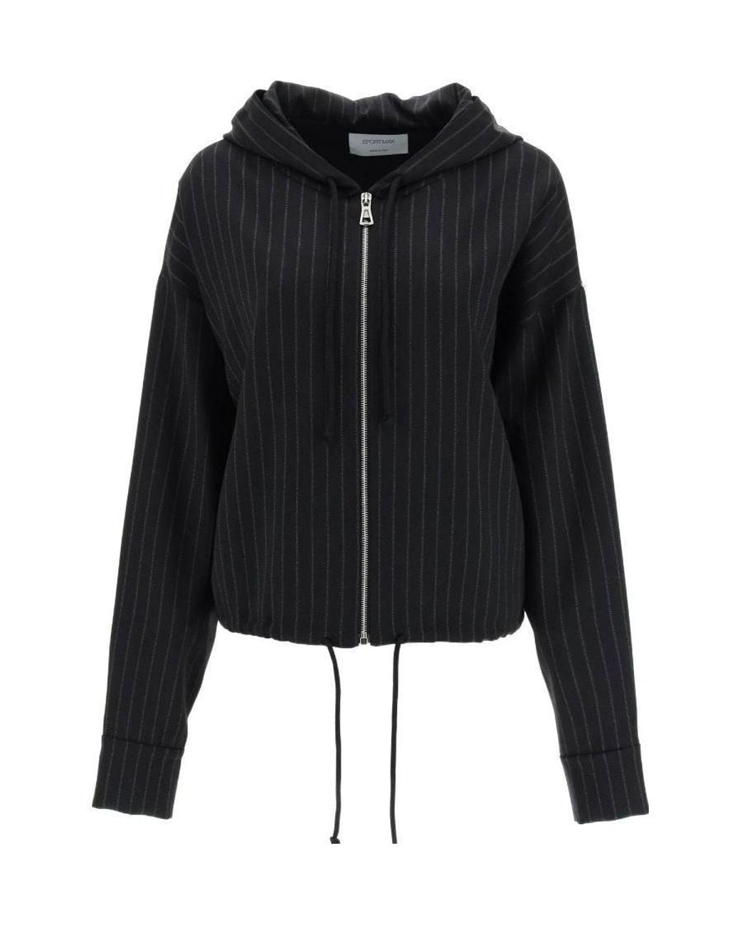 Sportmax Black Logo Pinstripe Casual Jacket