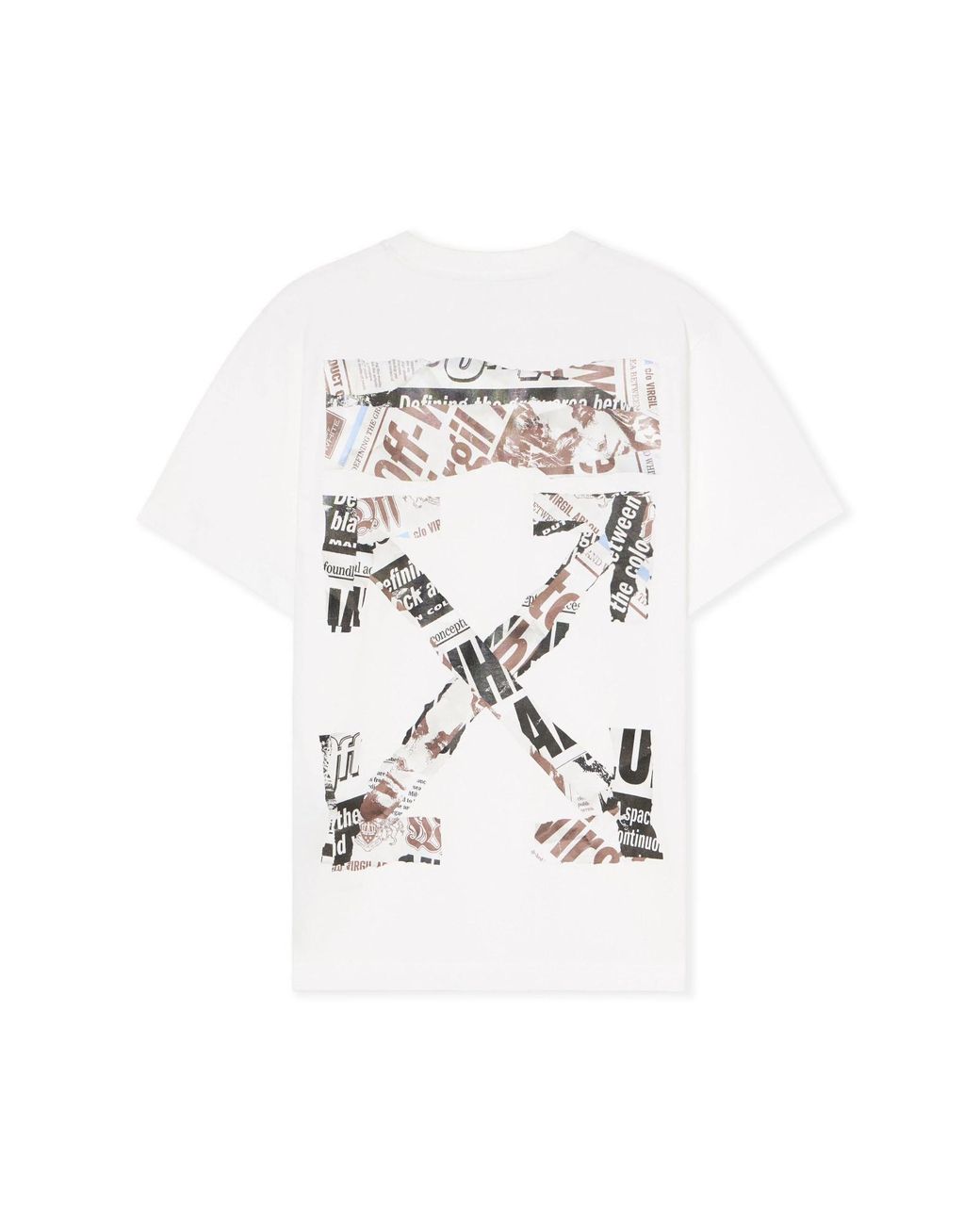 Off-White c/o Virgil Abloh White Newspaper Arrow Crewneck T-Shirt for men