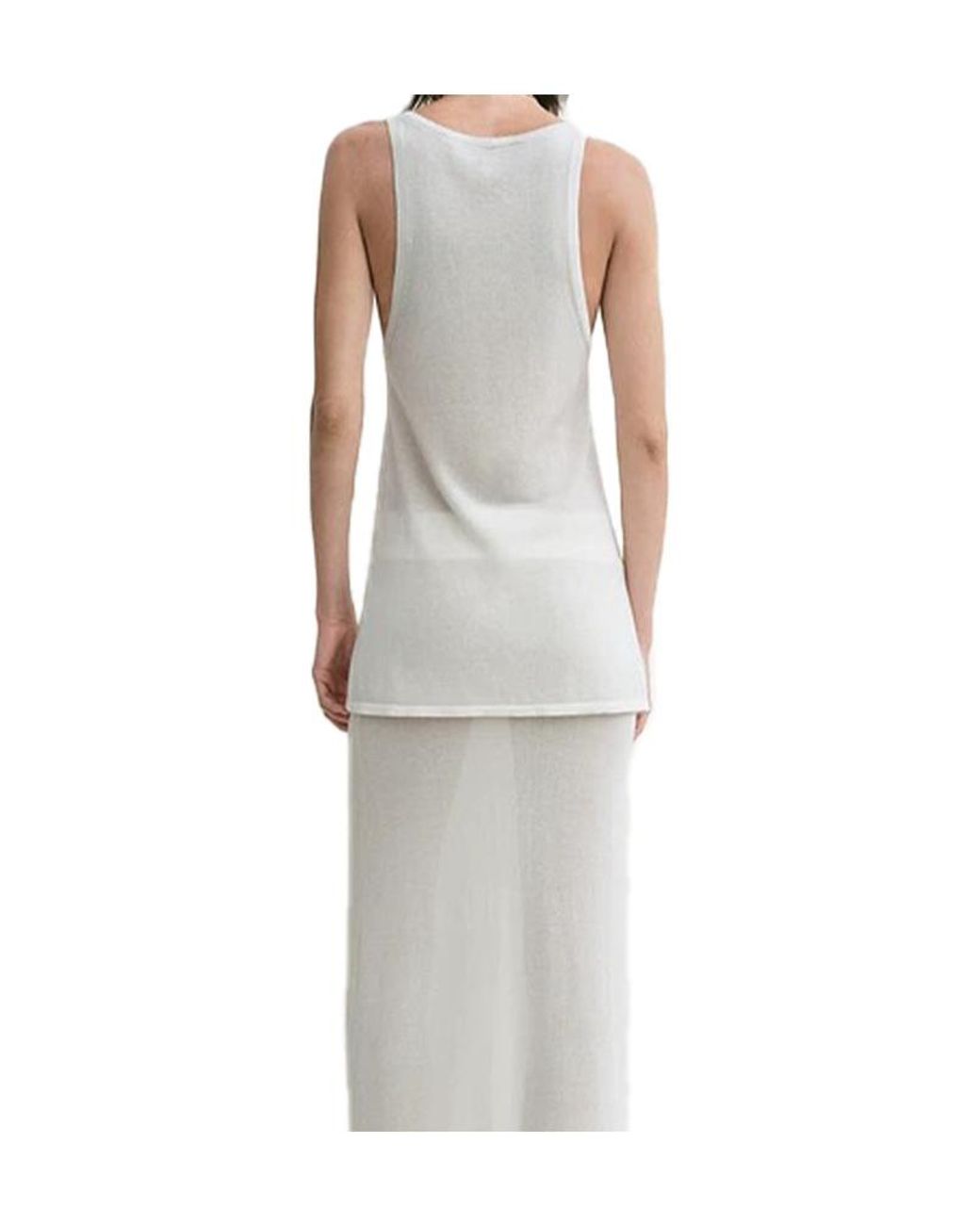 Totême White Totême Sleeveless Knitted Tank Top