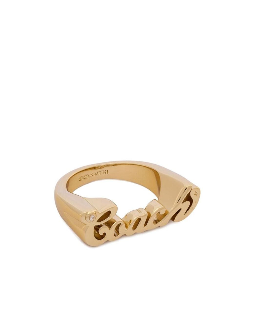 COACH Metallic Logo Detail Ring