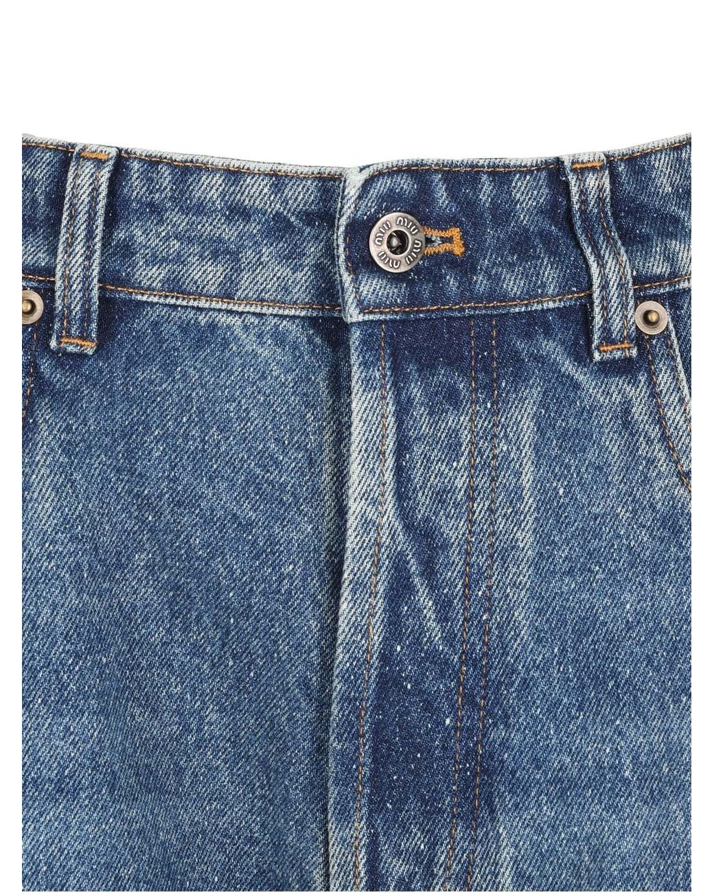 Miu Miu Blue Five-Pocket Denim Jeans