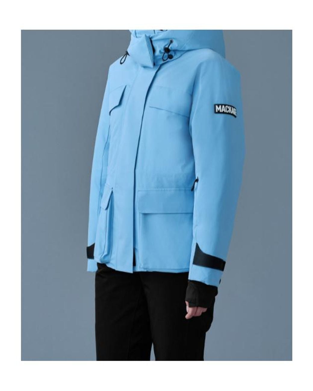Mackage Blue Iclyn-R Medium Down Ski Jacket With Removable Hood