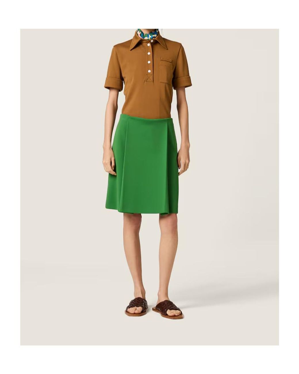 Miu Miu Brown Short-Sleeved Polo Shirt