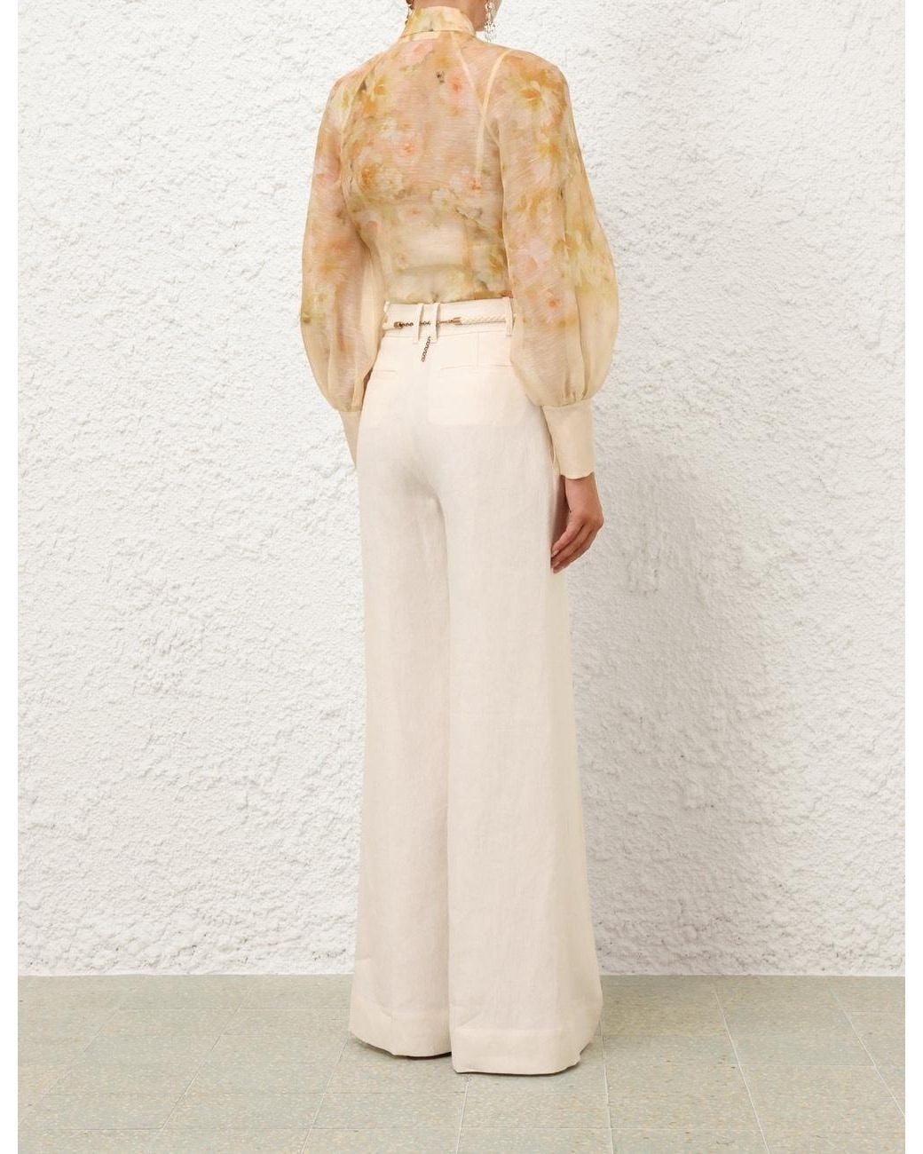 Zimmermann Natural Pleated Button Shirt