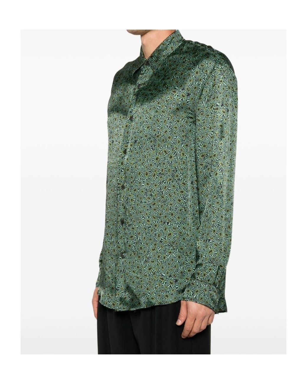Dries Van Noten Green Classic Viscose Shirt for men