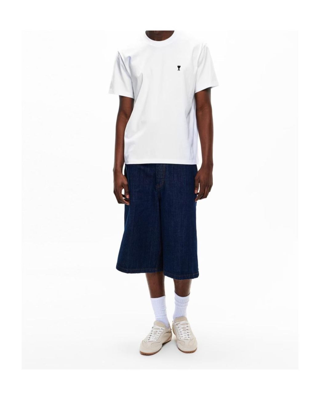 AMI White Logo Short-Sleeved T-Shirt for men
