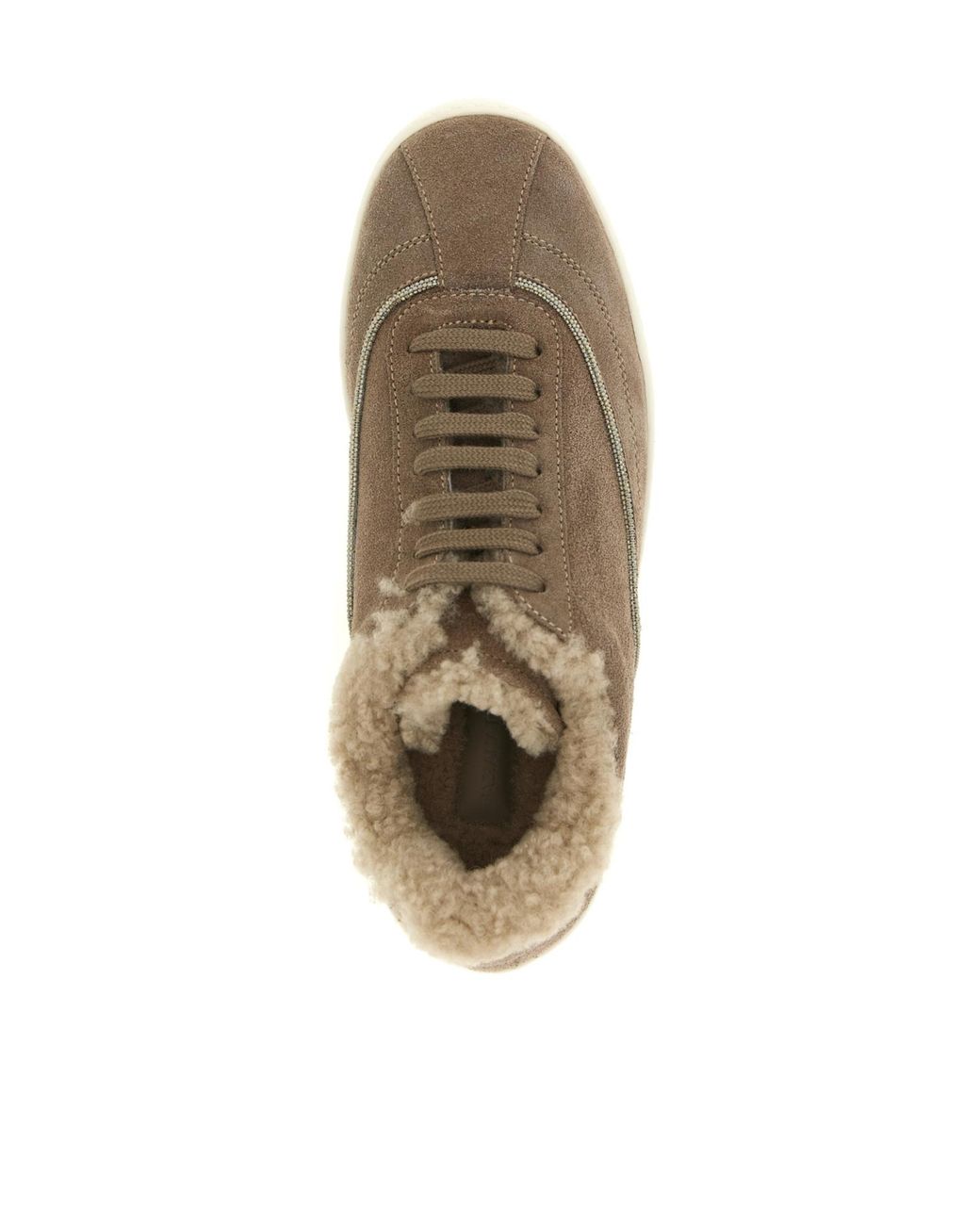 Fabiana Filippi Brown Shearling Lined Low-Top Sneakers