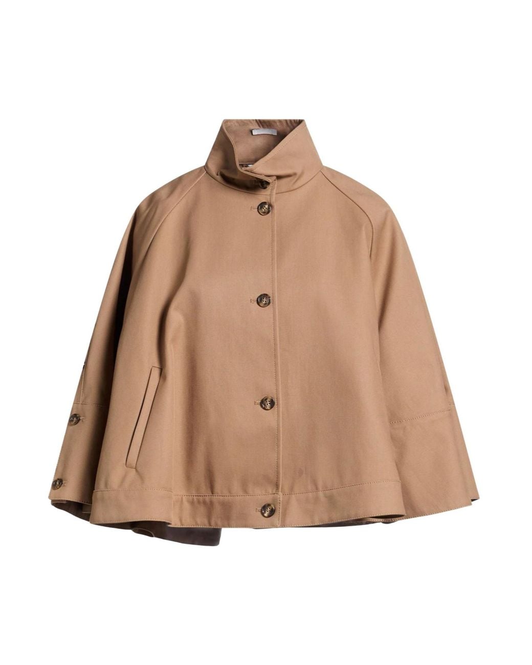 Max Mara Natural Solid-Colored Cape