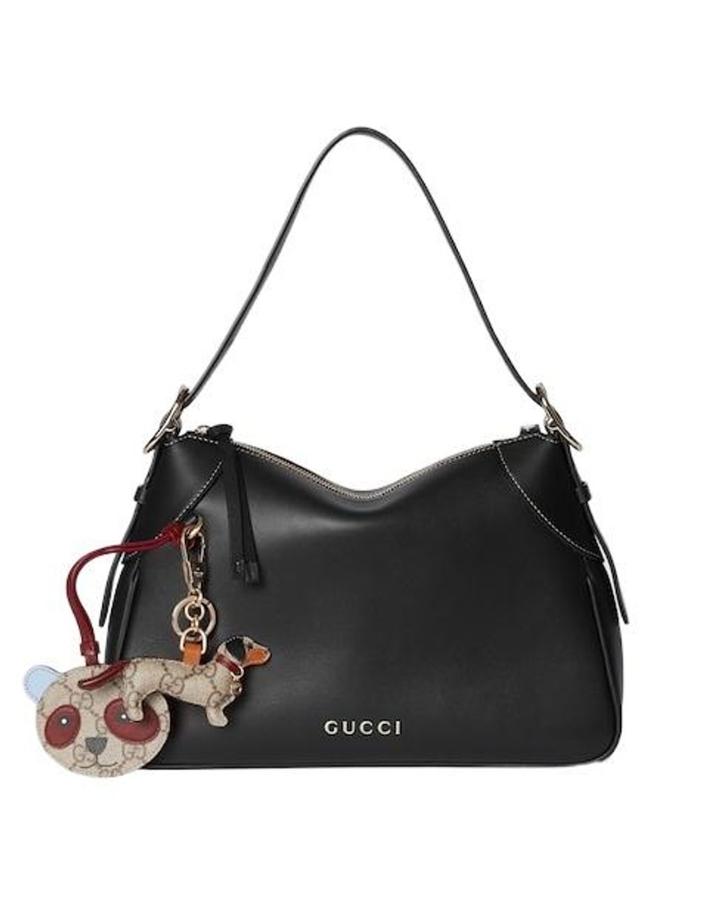 Gucci Black Gg Emblem Medium Shoulder Bag