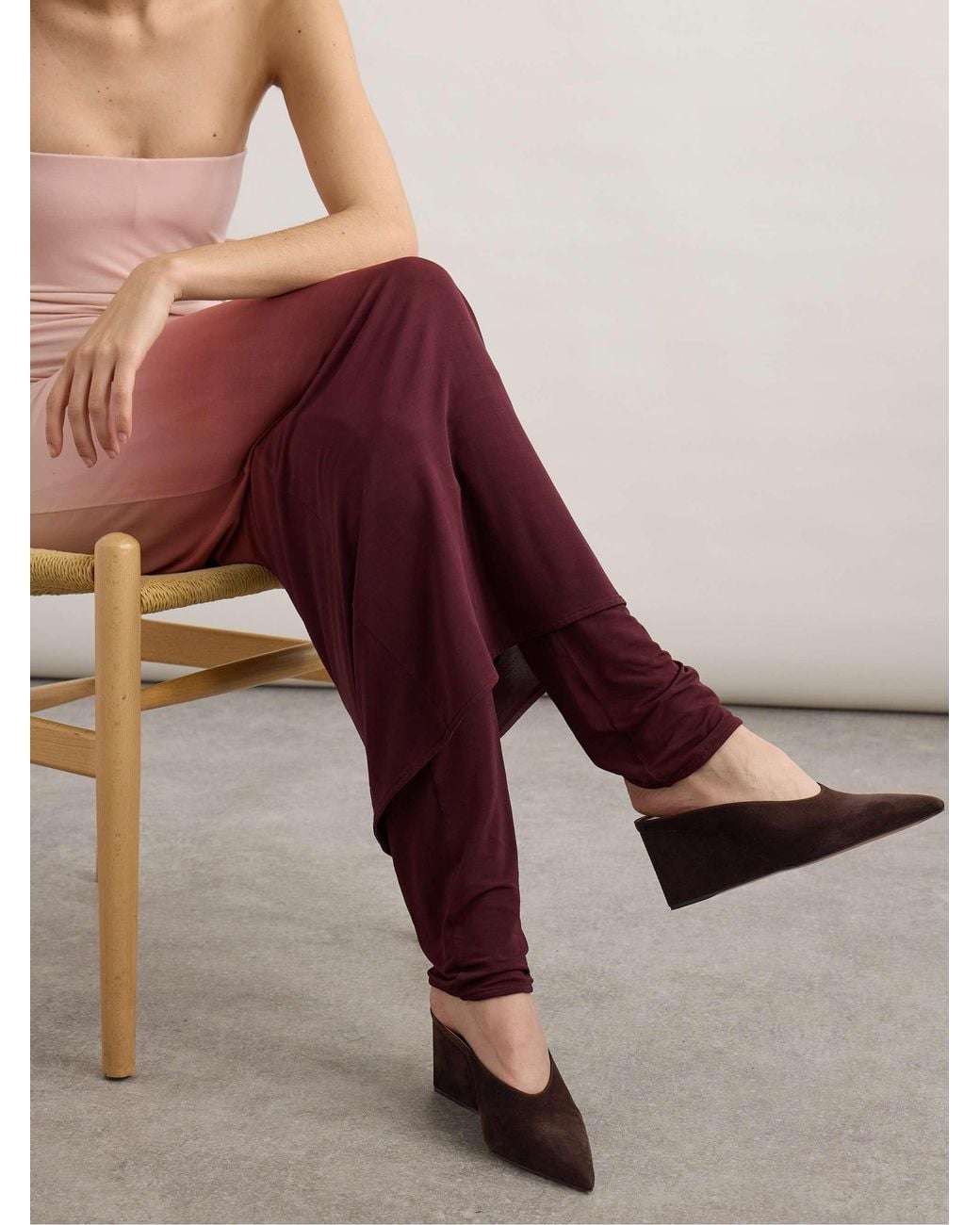 Alaïa Brown Alaïa Pointed Wedge Mules