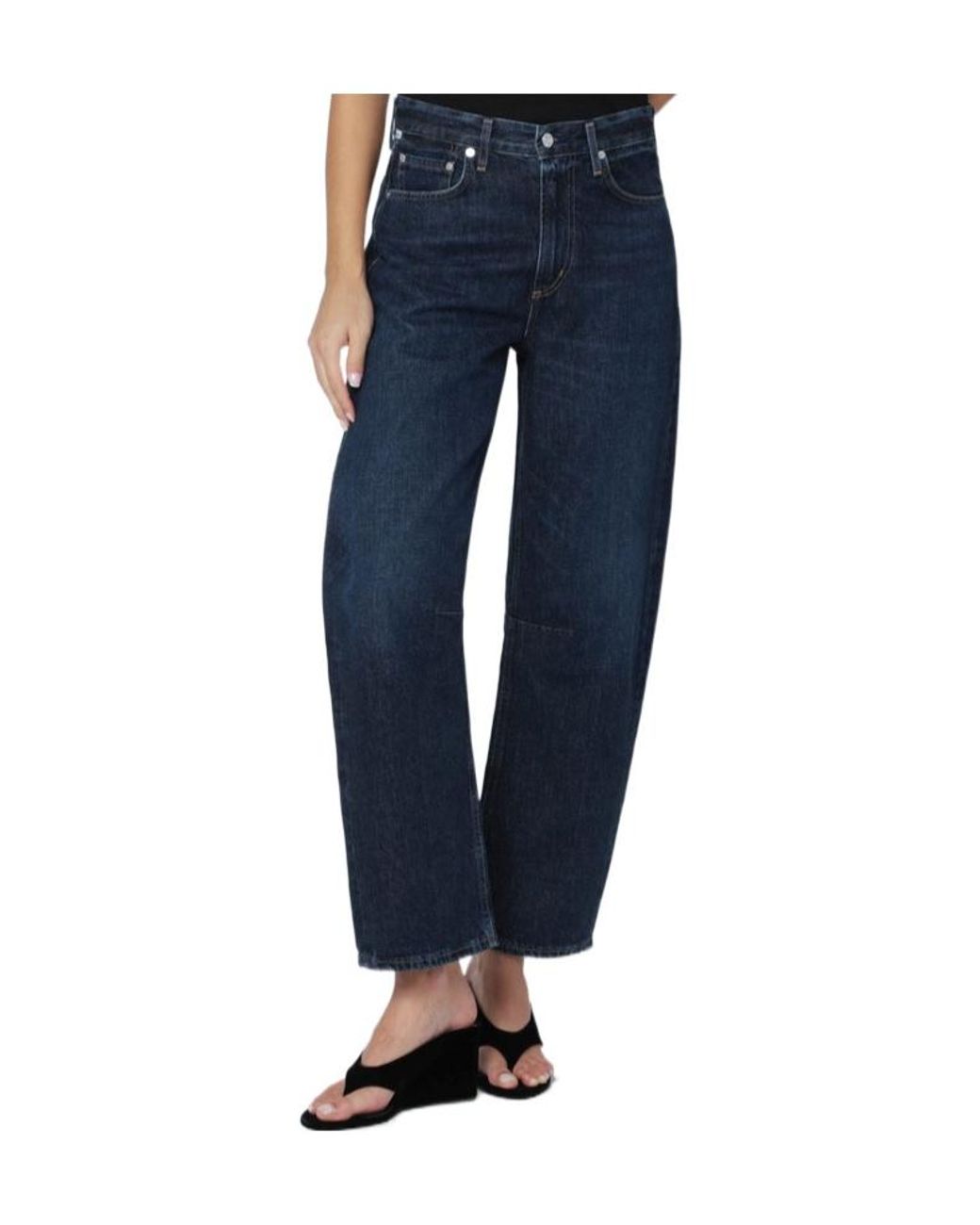 Citizens of Humanity Blue High-Rise Straight Jeans