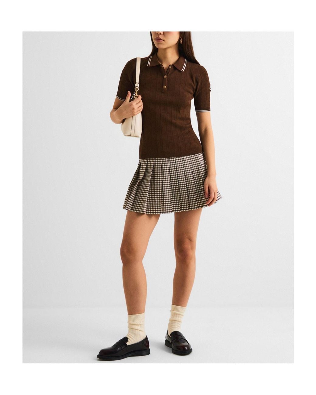 Moncler Brown Ss Polo Ld62