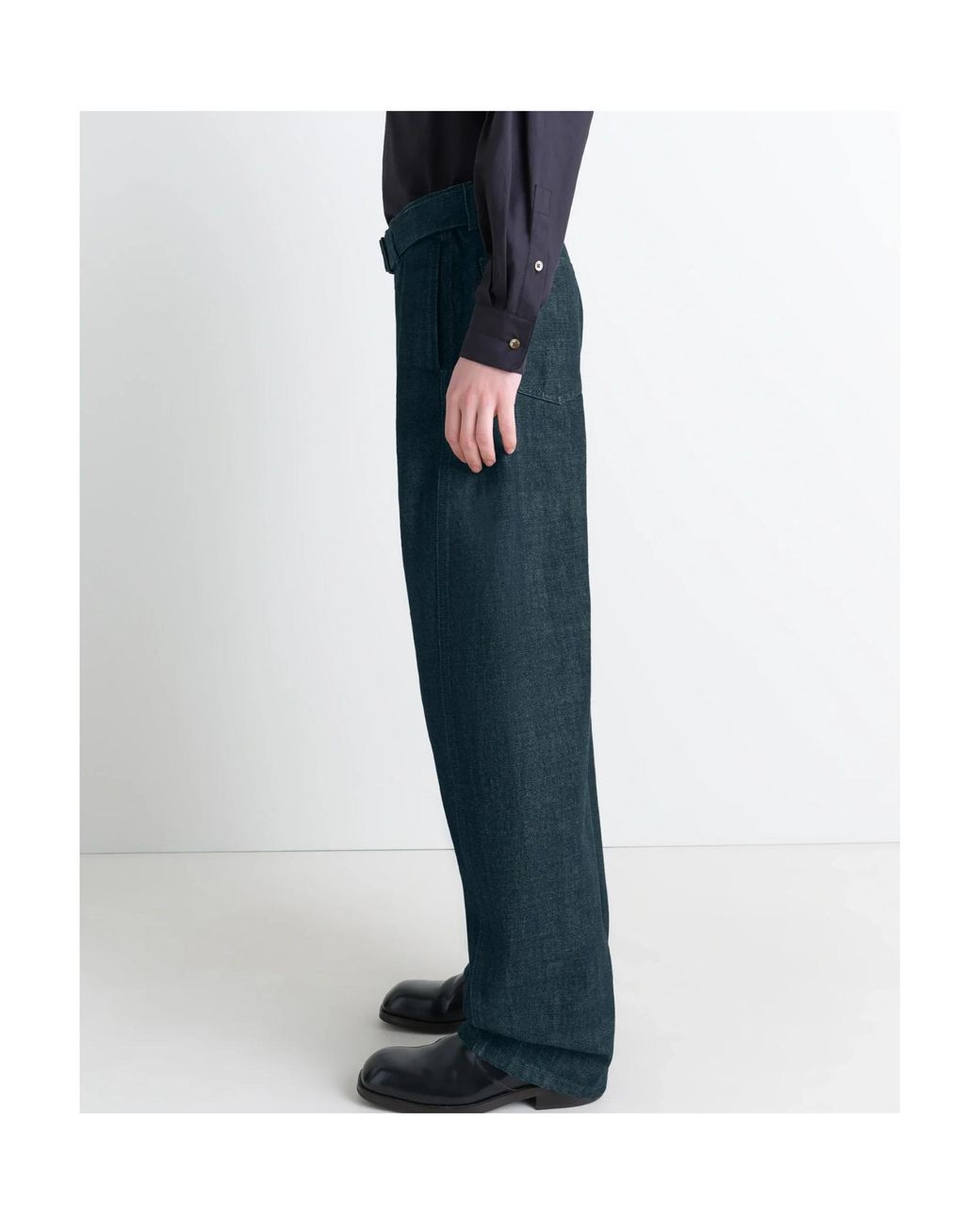 Lemaire Blue Belted Twisted Jeans for men