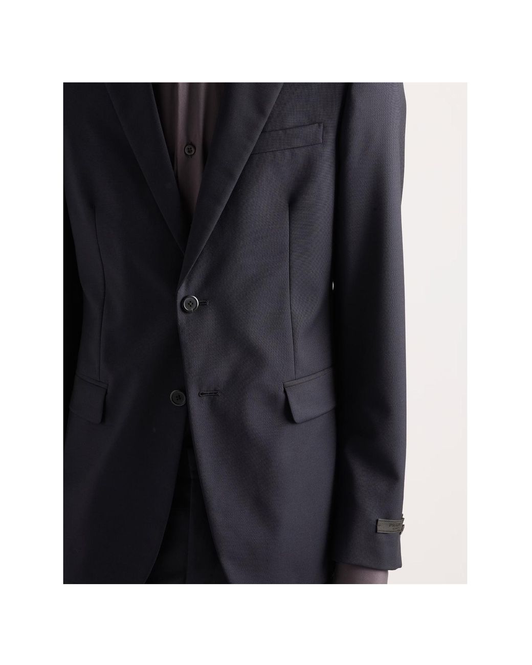 Prada Black Single Breasted Wool And Mohair Suit for men